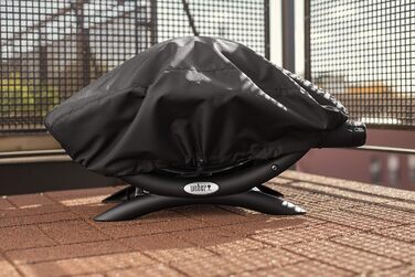 Преміум чохол для гриля Weber Q100/1000, дихаючий, захист від ультрафіолету та води, з липучкою, чорний