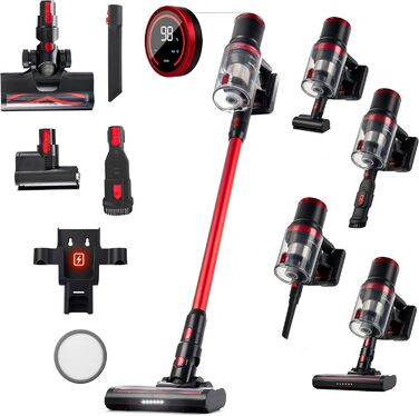 Акумуляторний пилосос LEHMANN 3-в-1: бездротовий, з HEPA-фільтром, LED-щіткою, для прибирання шерсті тварин, килимів та авто. Час роботи: 45 хв, об'єм контейнера: 1,8 л.