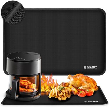 Термостійкий килимок для фритюрниці, захист стільниці, силіконовий, 75x53 см, чорний