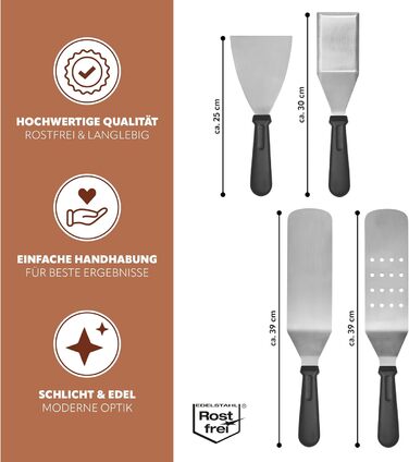 Набір лопаток Bremermann для смаження та гриля (4 шт.), нержавіюча сталь