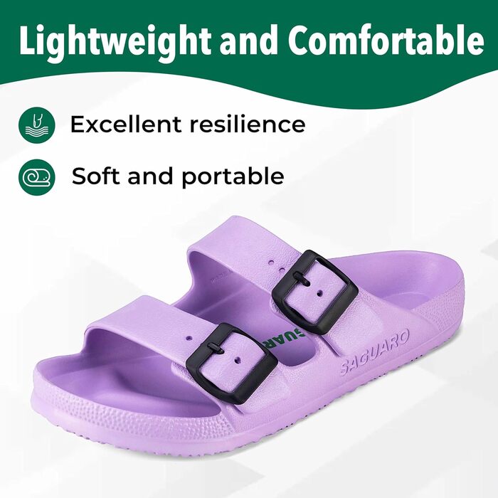 Шльопанці SAGUARO Unisex (36-48 EU) фіолетові - легкі та еластичні домашні капці