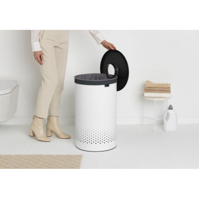 Кошик для білизни з кришкою Brabantia, 60 л, білий