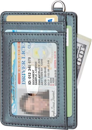 FurArt: Елегантне картхолдер з RFID-захистом для чоловіків та жінок, чорний (S, перламутрово-сірий)