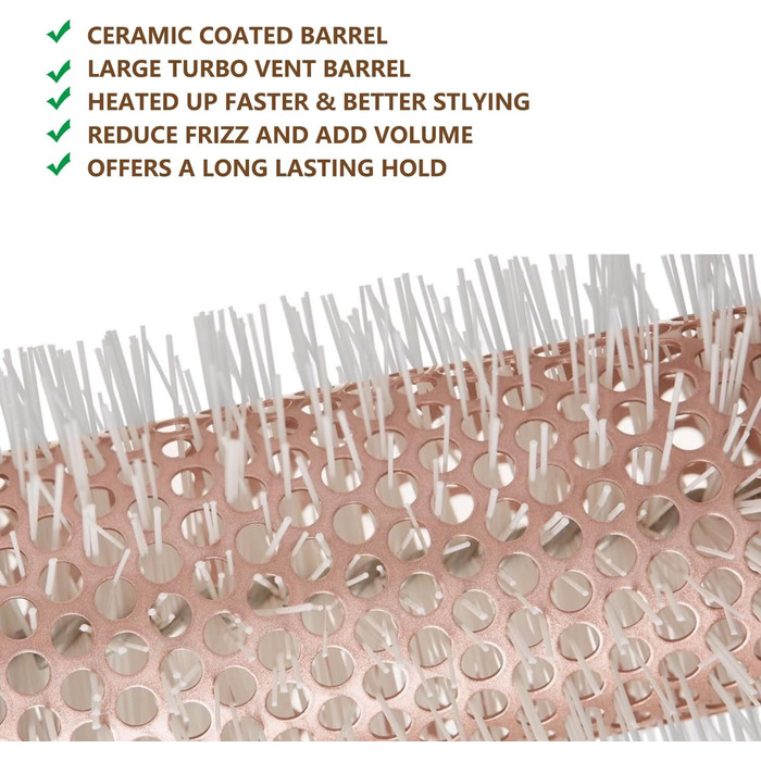 Набір для укладки волосся Haar-Rundbürste: круглі щітки для створення локонів та випрямлення, антистатична керамічна щітка з масажною насадкою та щіткою для розчісування, золота