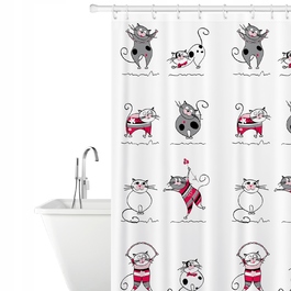 Текстильна штора для ванни Tatkraft Funny Cats
