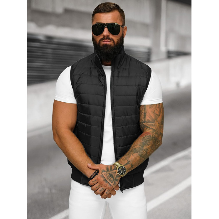 Чоловіча степкова жилетка OZONEE з капюшоном, без рукавів, спортивна, для перехідного сезону, чорна