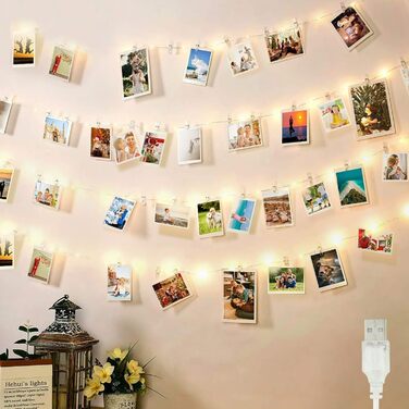 Гірлянда світлодіодна зовнішня/внутрішня 23м, 200 LED, 8 режимів, функція пам'яті, тепле світло, з USB, для декору