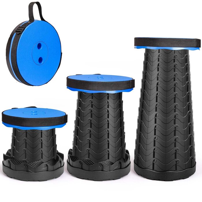 Складний туристичний стільчик-телескоп, 397Lb, блакитний. Легкий, стабільний, регульований по висоті. Для кемпінгу, риболовлі, пікніка, відпочинку вдома та подорожей.