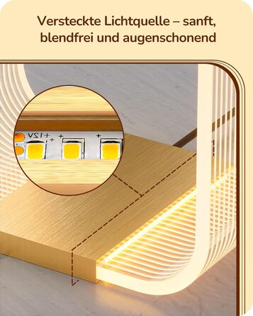 LED настільна лампа EDISHINE: сучасна лампа для спальні та вітальні, золота, з лазерним різьбленням, акрил, алюміній, 3000K, 4W