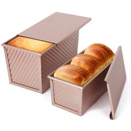 Форми для випічки хліба VINATO, 2 шт. з кришками 21x12x11.7 см + 19x9.5x8 см для хліба, випічки та кексів