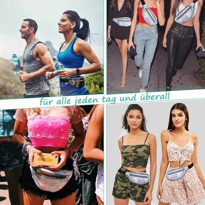 Чоловіча/жіноча поясна сумка-бананка, водонепроникна, з відділеннями на блискавці, регульований ремінь, для відпочинку, спорту, подорожей (чорна)