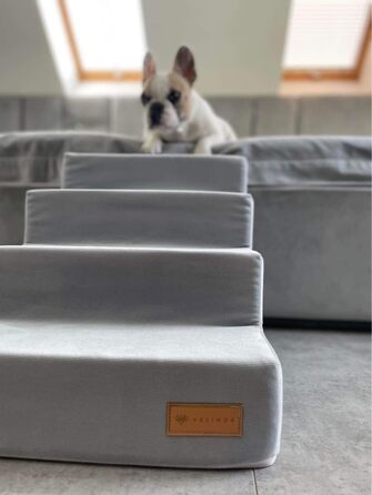 Сходинки для собак Velinda з 4 ступенями, котяча драбина, допомога у вході для домашніх тварин, матеріал - піна (темно-синій, Cord)