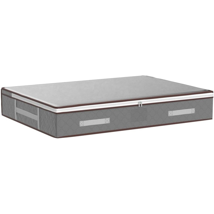 4 шт. Кошики для зберігання під ліжком з кришкою, великі складні коробки для зберігання з блискавкою, органайзери для одягу, постільної білизни та ковдр, посилені ручки (сірий)