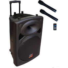 E-Lektron EL38-M MK-III: Портативна акустична система 900W з Bluetooth, MP3, USB, SD, FM, 2 мікрофонами та пультом - Звукове обладнання для вечірок та заходів