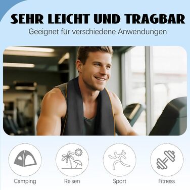 Набір з 3 рушників з мікрофібри (40x80 см) – швидковисихаючі, компактні спортивні рушники для подорожей, басейну, фітнесу, пляжу та спорту