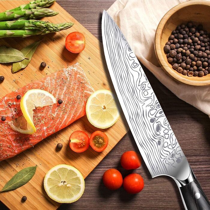 Chef's Knife, Kitchen Knife, Meat Knife Professional 20CM, Extra Sharp Blade, German Stainless Steel, Ergonomic Handle with Gift Box