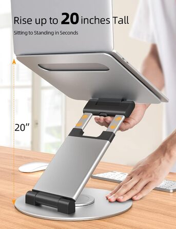 NULAXY Adjustable Laptop Stand - 360° Swivel Base, Height Adjustable up to 20