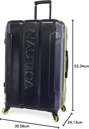 Чемодан-тележка Nautica Maker Hardside, Navy/Gelb (21 дюйм)