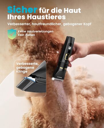 Машинка для стрижки собак Oneisall Leise Hundeschermaschine Upgrade Pro, професійна машинка для собак та котів, акумулятор 2000mAh, водонепроникна IPX7, для догляду за шерстю вдома