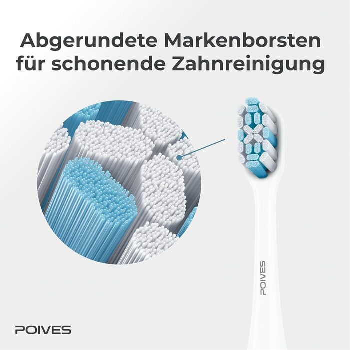 Електрична зубна щітка POIVES P1 Pro з датчиком тиску, 72000 рухів, гарантія до 4 років, 111 днів без ризику, довга тривалість роботи акумулятора, колір Midnight Blue (P1 Pro Silk White)
