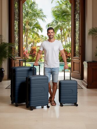 Набір валіз REDOLZ Essentials 11 Trolley Set 3-teilig Midnight Blue (56 см) – розширюваний