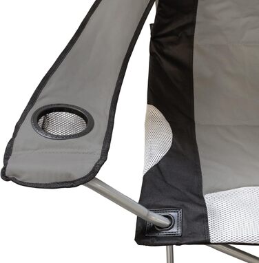 Крісло кемпінгове Spetebo XXL Deluxe антрацит, до 150 кг - широке, зручне, стабільне