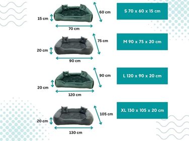 Ортопедичне собаче ліжко Dogs4Life Velours XXL (135x100 см) | Для великих собак | З водонепроникним покриттям | Зручне собаче ліжко | Зручне та миється | Для дому та вулиці