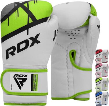 Боксерські рукавички RDX для дітей 6oz, Junior Training, Maya Hide, шкіра, вентильована долоня, Муай Тай, ММА, кікбоксинг, спаринги, удари по мішечку, удари по лапах, зелені