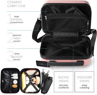 Міцний валіза на колесах з обертовими колесами, легка сумка-переноска, косметичка, 50,8 см, ручна поклажа 22 дюйми, рожевий колір