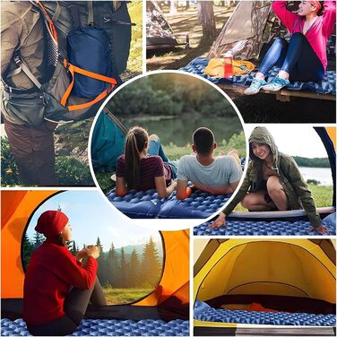 Надувний килимок Isomatte самонадувний, з'єдний, для кемпінгу з насосом-футболом, 600г, легкий, покращена версія