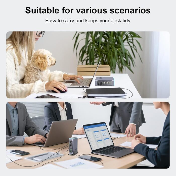 Зарядний пристрій USB 240W, 6 портів: 4xUSB + 2xUSB-A для MacBook, iPad, iPhone, Samsung (швидка зарядка)