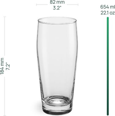Набір склянок FLINT для пива та коктейлів 650 мл, 4 шт., прозорі, Classic Collection, для посудомийної машини