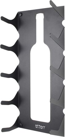 Steel wine rack for all types of wines, with wall mount and decorative trim. (2 x Black)
