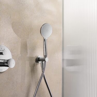 Душова лійка Duravit Universal з 3 режимами (Rain, Intense, Soft), ручна душова насадка Ø 110 мм, економна функція MinusFlow, легко чиститься, (1 режим, хром)