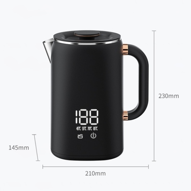 Електричний чайник Lehmann Aqua Black 20, 1500 Вт, 1,7 л, чорний
