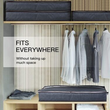 Комплект органайзерів для зберігання під ліжком Withosent, 5 шт, 90л, з прозорим вікном