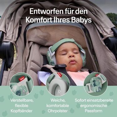 Дитячі захисні навушники Alpine Muffy Baby, шумозаглушення 24 дБ, до 5 років, бежевий колір (Special Edition Comfort - Dinos)