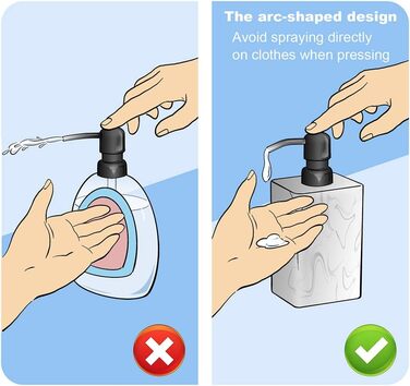 Дозатор для мила Suanti, 425 мл, з помпою з нержавіючої сталі, наповнюваний, квадратний, декоративний, для мила для рук, миття посуду та лосьйону, стиль мармур (білий та білий)