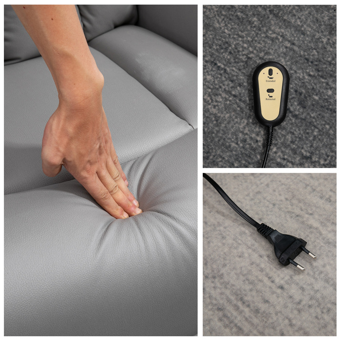 HOMCOM electric lift chair, upholstered recliner with lift assist and reclining function, TV chair with remote control