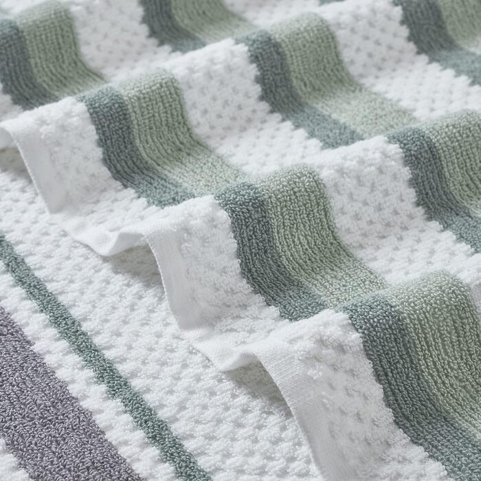 Modern Threads Pax 6-Piece Reversible Dyed Jacquard Towel Set – Bath Towels, Hand Towels, and Washcloths – Super Absorbent and Quick Drying – 100% Combed Cotton, Ivy