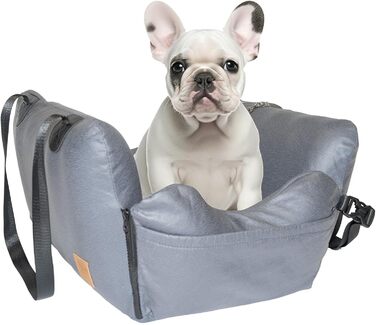 Автомобільний собачий сидіння для собак до 15 кг, чорний, знімний Airbag, миється, з технічної тканини