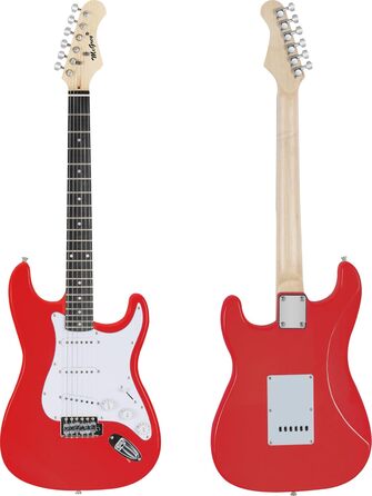 McGrey Rockit ST Комплект електрогітари (8-елементний стартовий набір: гітара, підсилювач, запасні струни, гітарний чохол, тюнер, медіатори, ремінь та гітарний кабель) (Fiesta Red)