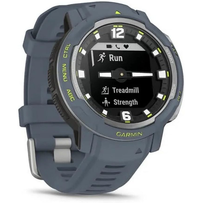 Garmin Instinct Crossover – гібридовий смарт-годинник з GPS, аналоговим вимірюванням часу, 40+ спортивних функцій, сповіщеннями та Garmin Pay (Granitblau/Silber)
