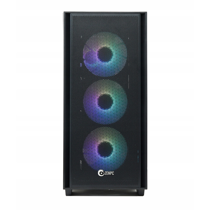 Корпус ZENPC Flow TG Black ARGB Midi Tower, чорний