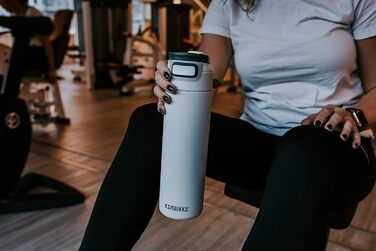 Kambukka Stainless Steel Water Bottle - Insulated Thermos with Snapclean Lid - Dishwasher Safe, Easy Grip (600ml, Chalk White)