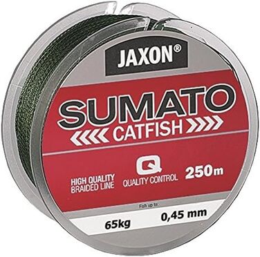 Jaxon Braided Line SUMATO Catfish - Wels Wallerschnur - Braided Line 250m (€0.09/m) (0.45mm/Breaking Strength 65kg)