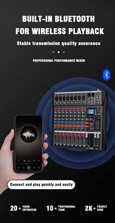 Професійний мікшер Weymic CK-Sseries для запису, DJ, сцени, караоке, з USB, 6-канальний
