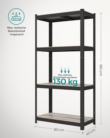 SONGMICS 4-Tier Adjustable Storage Shelf