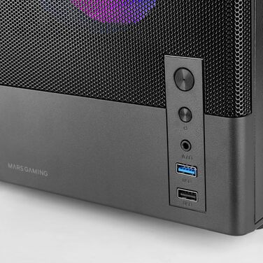 Ігровий корпус Mars Gaming MC-3TCORE Custom ATX/MicroATX, панорамне скло, підтримка рідкого охолодження, чорний
