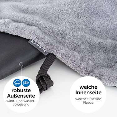 Zamboo Universal Car Seat Cover for Strollers and Buggies - Waterproof Outdoor Footmuff for Sport Carts & Joggers - Black Gray